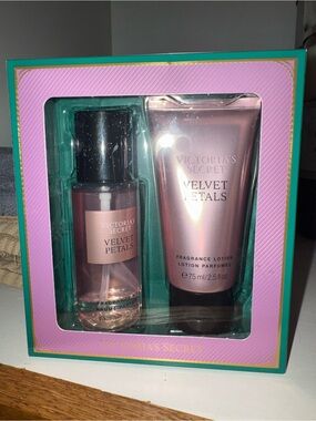 Victoria's Secret Pink and Gold Velvet Petals Fragrance & Lotion Set